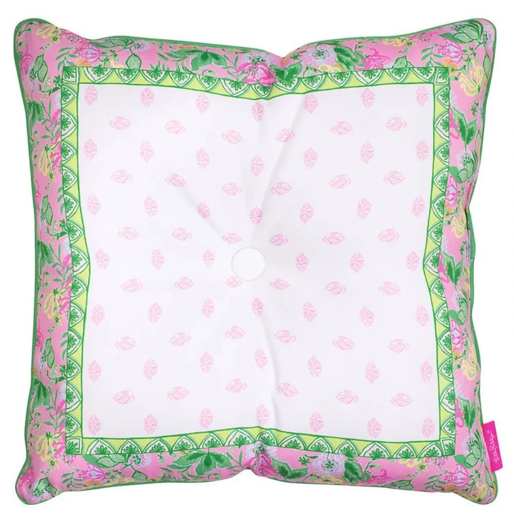 Lilly Pulitzer Large Pillow 20x20 Pillow Indoor/Outdoor Via Amore Spritzer